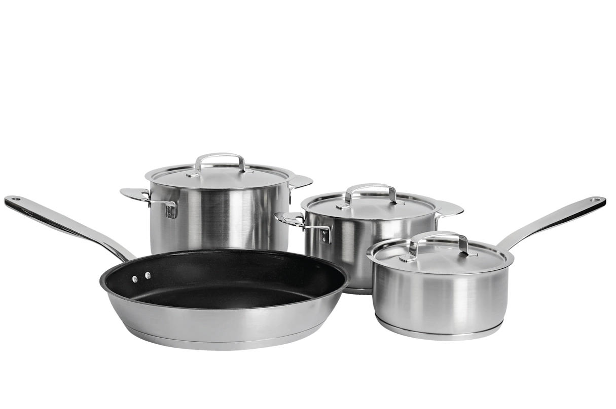 Комплект посуды All Steel с логотипом Miele 4 предмета KMTS 5704-2 Miele купить в Липецке | Всегда в наличии! | Артикул 11945190 | Официальный сайт